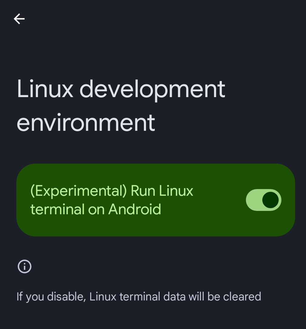 enable linux environment