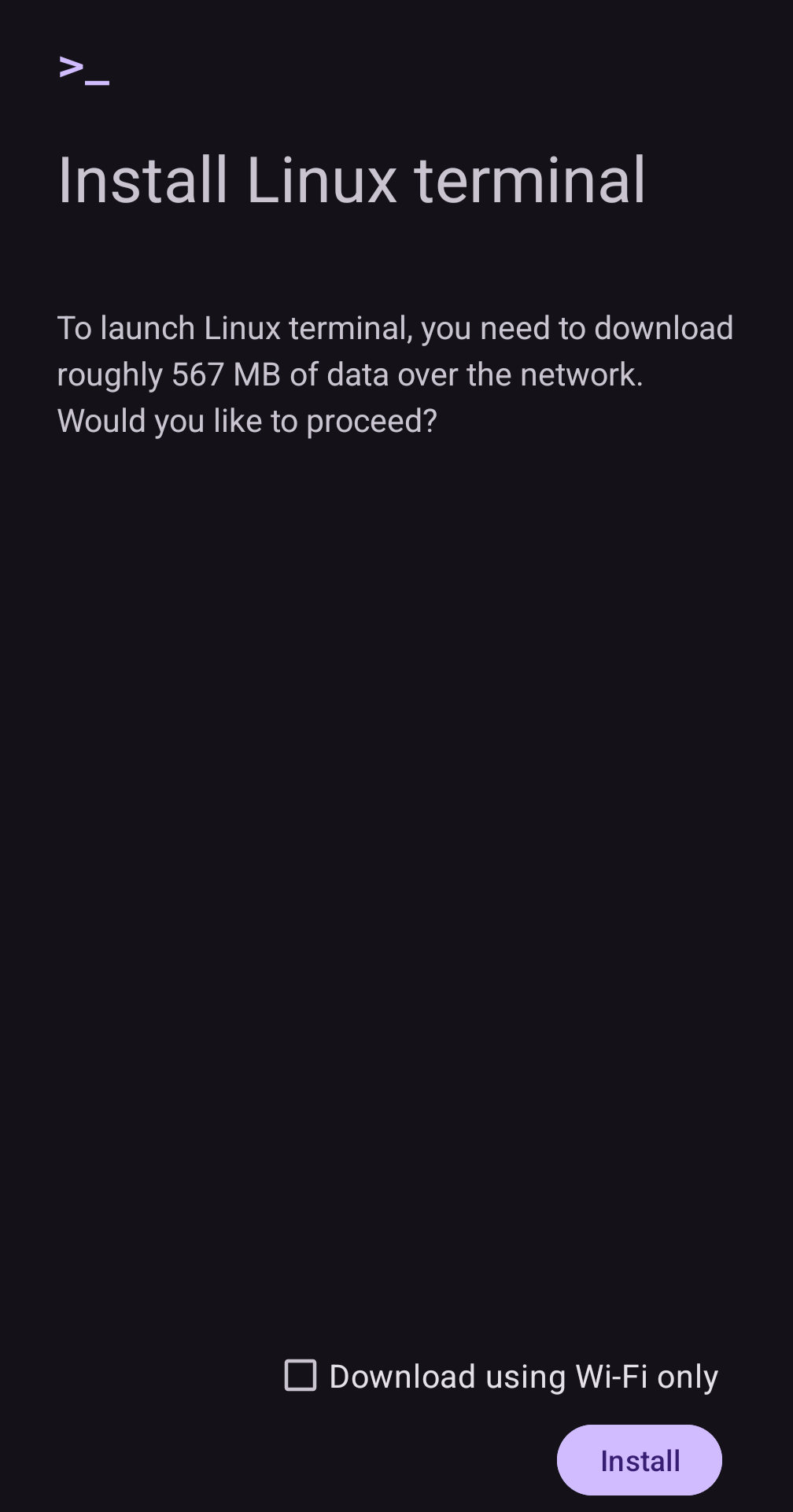 install linux terminal