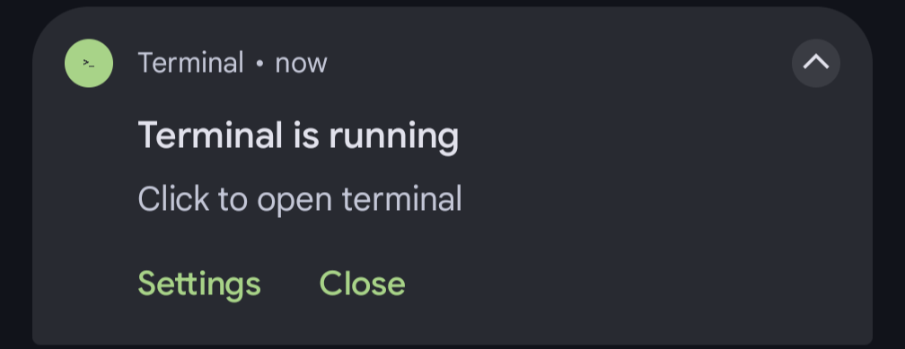terminal notification